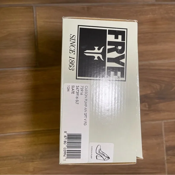 Frye Carson Leather Block Heel Pump, Slate Brown, size 10 - Picture 8 of 9